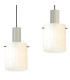 Hudson Linear Pendant 4 Light Adjustable E27 Beige Stone/Gloss White Wide Line Glass-9
