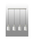 Hudson Linear Pendant 4 Light Adjustable E27 Beige Stone/Gloss White Wide Line Glass-12