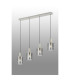 Hudson Linear Pendant 4 Light Adjustable E27 Beige Stone/Smoke Wide Line Glass-3