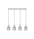 Hudson Linear Pendant 4 Light Adjustable E27 Beige Stone/Smoke Wide Line Glass-5
