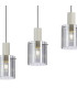 Hudson Linear Pendant 4 Light Adjustable E27 Beige Stone/Smoke Wide Line Glass-8