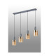 Hudson Linear Pendant 4 Light Adjustable E27 Dark Grey/Amber Wide Line Glass-9