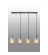 Hudson Linear Pendant 4 Light Adjustable E27 Dark Grey/Amber Wide Line Glass-10