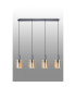 Hudson Linear Pendant 4 Light Adjustable E27 Dark Grey/Amber Wide Line Glass-11
