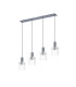 Hudson Linear Pendant 4 Light Adjustable E27 Dark Grey/Clear Wide Line Glass-1