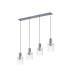 Hudson Linear Pendant 4 Light Adjustable E27 Dark Grey/Clear Wide Line Glass-4