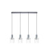 Hudson Linear Pendant 4 Light Adjustable E27 Dark Grey/Clear Wide Line Glass-5