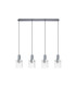 Hudson Linear Pendant 4 Light Adjustable E27 Dark Grey/Clear Wide Line Glass-6