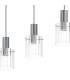 Hudson Linear Pendant 4 Light Adjustable E27 Dark Grey/Clear Wide Line Glass-8