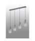 Hudson Linear Pendant 4 Light Adjustable E27 Dark Grey/Clear Wide Line Glass-9