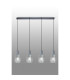 Hudson Linear Pendant 4 Light Adjustable E27 Dark Grey/Clear Wide Line Glass-10