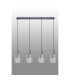 Hudson Linear Pendant 4 Light Adjustable E27 Dark Grey/Clear Wide Line Glass-11