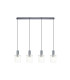 Hudson Linear Pendant 4 Light Adjustable E27 Dark Grey/Frosted/Clear Wide Line Glass-5