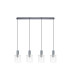 Hudson Linear Pendant 4 Light Adjustable E27 Dark Grey/Frosted/Clear Wide Line Glass-6