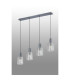 Hudson Linear Pendant 4 Light Adjustable E27 Dark Grey/Frosted/Clear Wide Line Glass-9