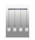 Hudson Linear Pendant 4 Light Adjustable E27 Dark Grey/Frosted/Clear Wide Line Glass-10