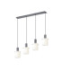 Hudson Linear Pendant 4 Light Adjustable E27 Dark Grey/Gloss White Wide Line Glass-1