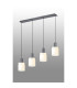 Hudson Linear Pendant 4 Light Adjustable E27 Dark Grey/Gloss White Wide Line Glass-3