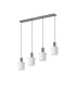 Hudson Linear Pendant 4 Light Adjustable E27 Dark Grey/Gloss White Wide Line Glass-4