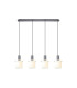 Hudson Linear Pendant 4 Light Adjustable E27 Dark Grey/Gloss White Wide Line Glass-5