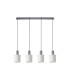 Hudson Linear Pendant 4 Light Adjustable E27 Dark Grey/Gloss White Wide Line Glass-6