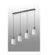 Hudson Linear Pendant 4 Light Adjustable E27 Dark Grey/Gloss White Wide Line Glass-10