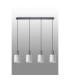 Hudson Linear Pendant 4 Light Adjustable E27 Dark Grey/Gloss White Wide Line Glass-12