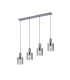 Hudson Linear Pendant 4 Light Adjustable E27 Dark Grey/Smoke Wide Line Glass-1