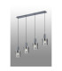 Hudson Linear Pendant 4 Light Adjustable E27 Dark Grey/Smoke Wide Line Glass-3