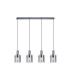 Hudson Linear Pendant 4 Light Adjustable E27 Dark Grey/Smoke Wide Line Glass-5