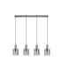 Hudson Linear Pendant 4 Light Adjustable E27 Dark Grey/Smoke Wide Line Glass-6