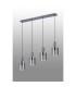 Hudson Linear Pendant 4 Light Adjustable E27 Dark Grey/Smoke Wide Line Glass-9