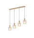 Hudson Linear Pendant 4 Light Adjustable E27 Light Gold/Amber Wide Line Glass-1