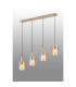 Hudson Linear Pendant 4 Light Adjustable E27 Light Gold/Amber Wide Line Glass-3