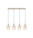 Hudson Linear Pendant 4 Light Adjustable E27 Light Gold/Amber Wide Line Glass-5