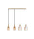 Hudson Linear Pendant 4 Light Adjustable E27 Light Gold/Amber Wide Line Glass-6
