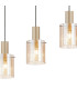 Hudson Linear Pendant 4 Light Adjustable E27 Light Gold/Amber Wide Line Glass-8