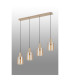 Hudson Linear Pendant 4 Light Adjustable E27 Light Gold/Amber Wide Line Glass-9