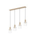 Hudson Linear Pendant 4 Light Adjustable E27 Light Gold/Clear Wide Line Glass-1