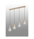 Hudson Linear Pendant 4 Light Adjustable E27 Light Gold/Clear Wide Line Glass-3