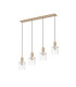 Hudson Linear Pendant 4 Light Adjustable E27 Light Gold/Clear Wide Line Glass-4