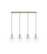Hudson Linear Pendant 4 Light Adjustable E27 Light Gold/Clear Wide Line Glass-6