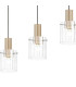 Hudson Linear Pendant 4 Light Adjustable E27 Light Gold/Clear Wide Line Glass-8