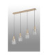 Hudson Linear Pendant 4 Light Adjustable E27 Light Gold/Clear Wide Line Glass-9