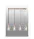 Hudson Linear Pendant 4 Light Adjustable E27 Light Gold/Clear Wide Line Glass-10