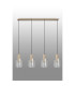 Hudson Linear Pendant 4 Light Adjustable E27 Light Gold/Clear Wide Line Glass-11