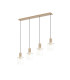 Hudson Linear Pendant 4 Light Adjustable E27 Light Gold/Frosted/Clear Wide Line Glass-1