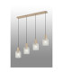 Hudson Linear Pendant 4 Light Adjustable E27 Light Gold/Frosted/Clear Wide Line Glass-3
