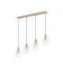 Hudson Linear Pendant 4 Light Adjustable E27 Light Gold/Frosted/Clear Wide Line Glass-4