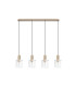 Hudson Linear Pendant 4 Light Adjustable E27 Light Gold/Frosted/Clear Wide Line Glass-6